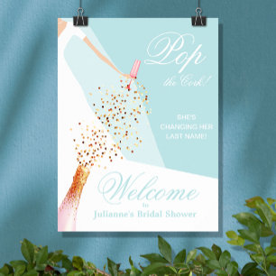 Poster Bienvenue Bleu pour la Fête de Mariage