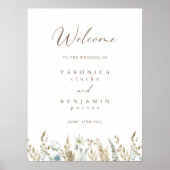 Poster Bienvenue Boho Rustic Mariage Budget (Devant)