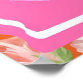 Poster Bienvenue Bold rose orange rétro Mariage d'arc flo (Coin)