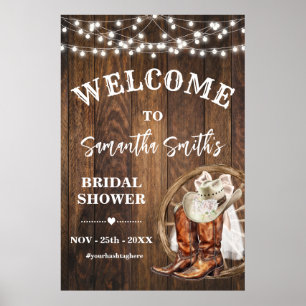 Poster Bienvenue Boots de fille Casquette Fête des mariée