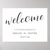 Poster bienvenue | Calligraphie Simple Noir Blanc (Devant)