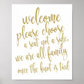 Poster Bienvenue Choisissez un siège et non un panneau de (Devant)