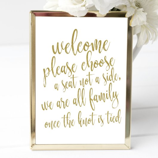 Poster Bienvenue Choisissez un siège et non un panneau de