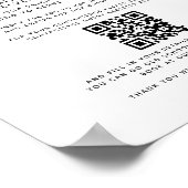 Poster Bienvenue code QR sans contact inscription invité  (Coin)