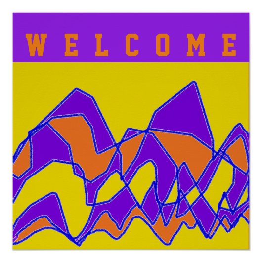 POSTER BIENVENUE CONÇUE POUR VOUS PURPLE ET MUSTARD (Devant)