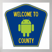 Poster Bienvenue Dans Android Comté (Bogue Droid Sign) (Devant)