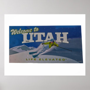 Poster Bienvenue dans la carte postale utah