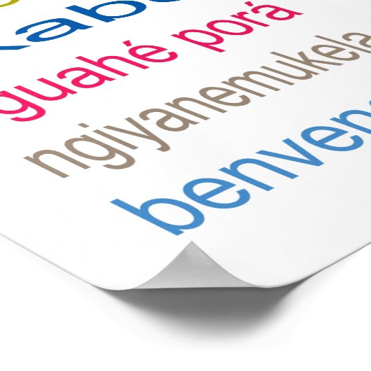 Poster Bienvenue dans l'affiche en 80 langues (Coin)