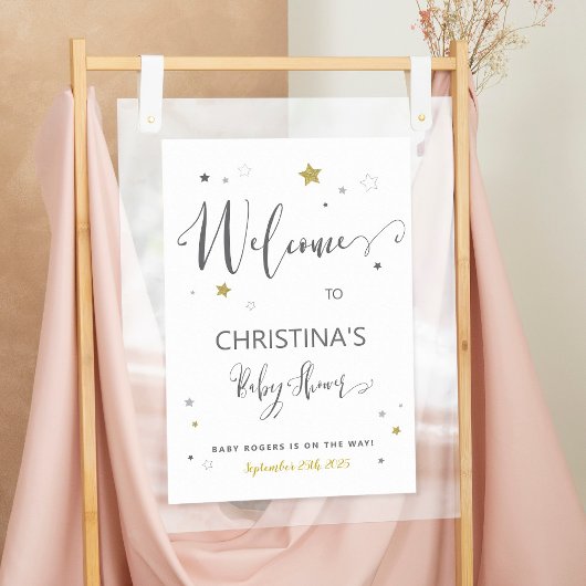 Poster Bienvenue dans le baby shower de couleurs neutres 