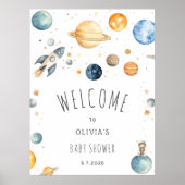 Poster Bienvenue dans le Baby shower spatial (Devant)