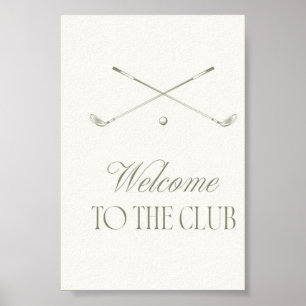 Poster Bienvenue dans le Club d'Art Mural de Golf Vintage