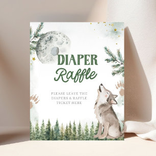 Poster Bienvenue dans le Pack Forest Wolf Diaper Raffle
