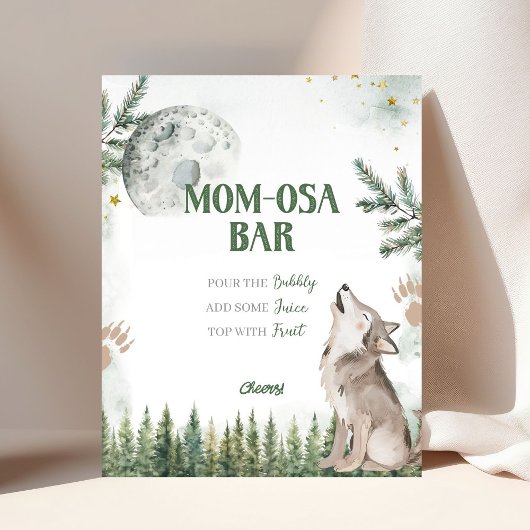 Poster Bienvenue dans le Pack Forest Wolf Momosa Bar Post