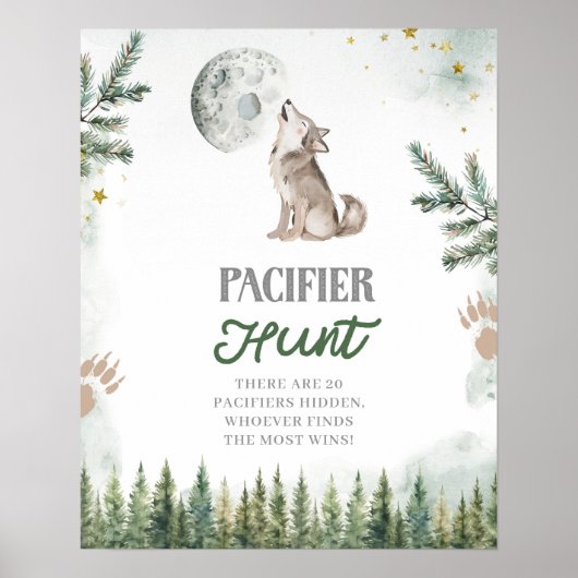 Poster Bienvenue dans le Pack Forest Wolf Pacifier Hunt (Devant)