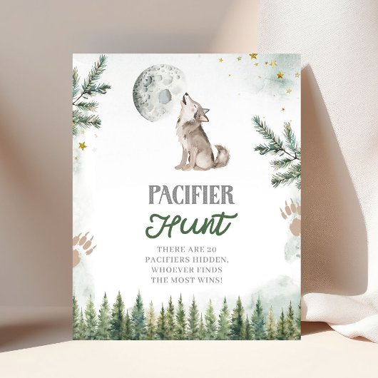 Poster Bienvenue dans le Pack Forest Wolf Pacifier Hunt