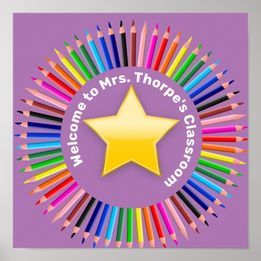 Poster Bienvenue dans ma classe personnalisée (Devant)