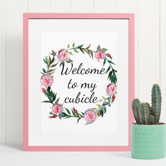 Poster Bienvenue dans mon bureau de bureau à panneaux à b