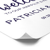 Poster Bienvenue dans notre Happy Ever After Chic Navy Bl (Coin)