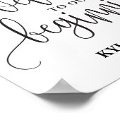 Poster Bienvenue dans notre premier panneau de Mariage mo (Coin)