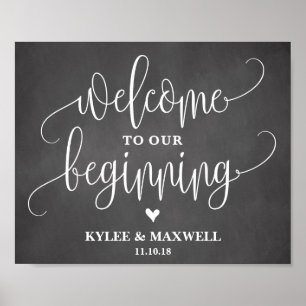 Poster Bienvenue dans notre premier panneau de Mariage mo