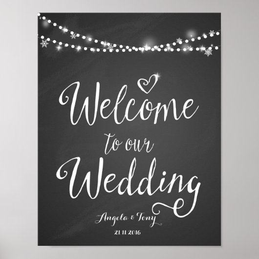 Poster Bienvenue dans notre version imprimée mariage (Devant)