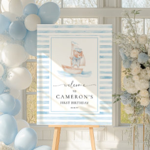 Poster Bienvenue de l'Ours Bleu marin