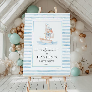 Poster Bienvenue de l'Ours Bleu marin