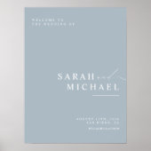 Poster Bienvenue de mariage simple écriture moderne minim (Devant)