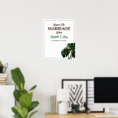 Poster Bienvenue de mariage tropical de Monstera Beach (Bureau à domicile)