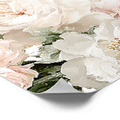 Poster Bienvenue élégante de fête de fiançailles florale (Coin)