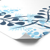 Poster Bienvenue élégante en marine avec monogramme flora (Coin)