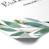 Poster Bienvenue élégante florale verte pour la douche de (Coin)