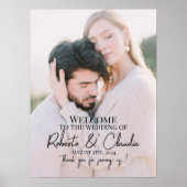 Poster Bienvenue élégante pour mariage avec photo (Devant)