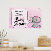 Poster Bienvenue Elephant Thème Baby shower bannière (Cuisine)