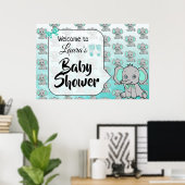 Poster Bienvenue Elephant Thème Baby shower bannière (Bureau à domicile)