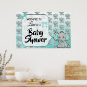 Poster Bienvenue Elephant Thème Baby shower bannière (Cuisine)