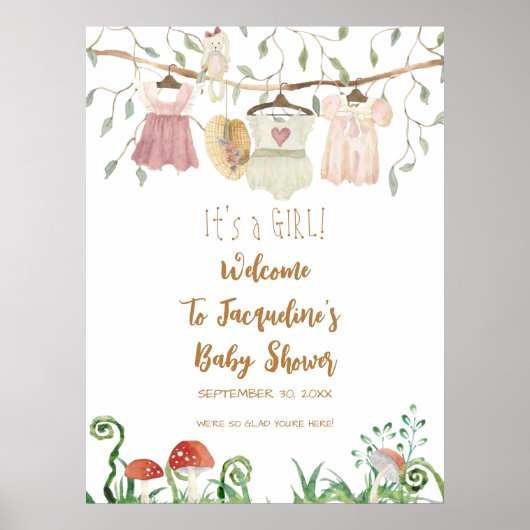 Poster BIENVENUE Fille Bébé Vêtements Vêtements Ligne Dou (Devant)