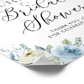 Poster Bienvenue Fleurie Bleue Naissance Marine (Coin)