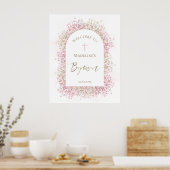 Poster Bienvenue florale pour baptême (Cuisine)
