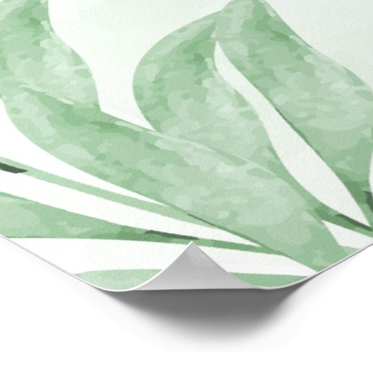 Poster Bienvenue Funéraire Feuilles d'Eucalyptus Aquarell (Coin)