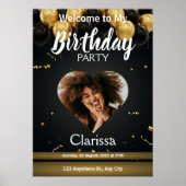 Poster Bienvenue Invitation d'anniversaire modifiable (Devant)