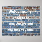 Poster "bienvenue ...ish" drôle de signe de bienvenue (Devant)