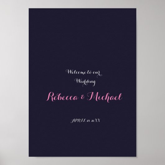 Poster Bienvenue Mariage Cherry Blossom (Devant)