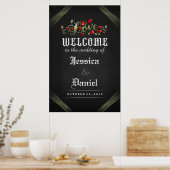 Poster Bienvenue Mariage LOVE Gothic Red Roses 24x36 Post (Cuisine)