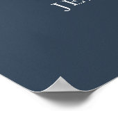 Poster bienvenue  | Marine Blue Calligraphy Simple Mariag (Coin)