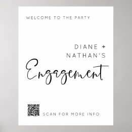 Poster Bienvenue minimaliste à notre engagement Code QR