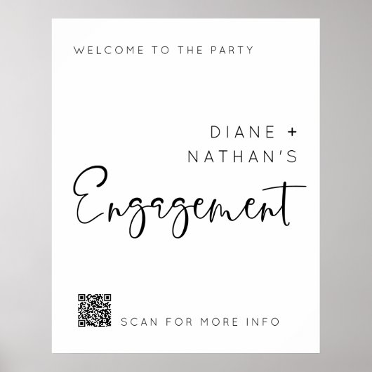 Poster Bienvenue minimaliste à notre engagement Code QR (Devant)