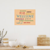 Poster Bienvenue multilingue coloré (Cuisine)