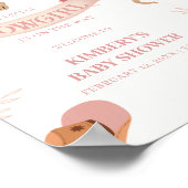 Poster Bienvenue Neutral rose Boho Baby shower de fille (Coin)