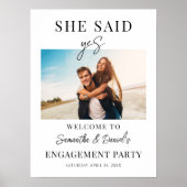 Poster Bienvenue Partie d'engagement Elle a dit Oui Photo (Devant)